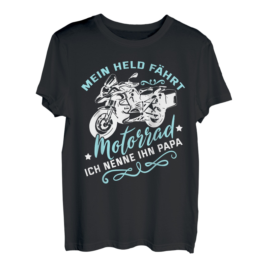 Motorradfahrer Vater Kind Biker Lustiger Spruch - Motorrad T-Shirt