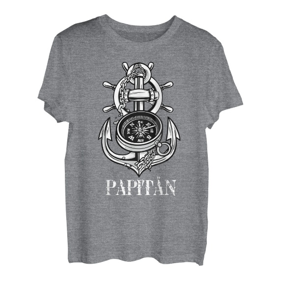 Herren Papitän Vatertag Geburtstagsgeschenk Männer Vater Papa T-Shirt