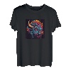Bunte Büffel-Grafik T-Shirt