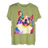 Pem Welsh Corgi buntes Pop Art Porträt für Hundeliebhaber T-Shirt