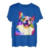 Pem Welsh Corgi buntes Pop Art Porträt für Hundeliebhaber T-Shirt