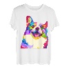 Pem Welsh Corgi buntes Pop Art Porträt für Hundeliebhaber T-Shirt