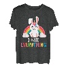 Lustig Ich hasse alles | Rainbow | Cute Bunny Unicorn T-Shirt