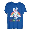 Lustig Ich hasse alles | Rainbow | Cute Bunny Unicorn T-Shirt