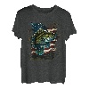 Angeln und eine amerikanische Flagge - Largemouth Bass T-Shirt