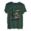 Angeln und eine amerikanische Flagge - Largemouth Bass T-Shirt