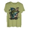 Angeln und eine amerikanische Flagge - Largemouth Bass T-Shirt