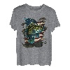 Angeln und eine amerikanische Flagge - Largemouth Bass T-Shirt