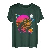 Retro Großmund-Barschfisch Synthwave Vintage Angeln T-Shirt
