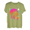 Retro Großmund-Barschfisch Synthwave Vintage Angeln T-Shirt