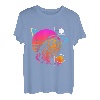 Retro Großmund-Barschfisch Synthwave Vintage Angeln T-Shirt