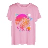 Retro Großmund-Barschfisch Synthwave Vintage Angeln T-Shirt