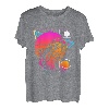 Retro Großmund-Barschfisch Synthwave Vintage Angeln T-Shirt
