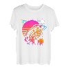 Retro Großmund-Barschfisch Synthwave Vintage Angeln T-Shirt