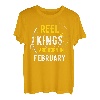 Reel Kings Are Born in Februar Fisherman Birthday T-Shirt