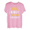 Reel Kings Are Born in Februar Fisherman Birthday T-Shirt