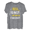 Reel Kings Are Born in Februar Fisherman Birthday T-Shirt