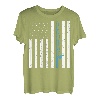Amerikanische Flagge Angeln Vintage Fischer Rücken T-Shirt