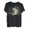 Angeln Camouflage US Amerikanische Flagge Barsch Fisch Angler Camo T-Shirt