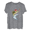 Lustiger Barsch Angeln Weihnachtsmann Hut Weihnachten Pyjama Angler Fisch T-Shirt