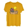 Katzenangeln auf dem Boot bei Sonnenuntergang T-Shirt