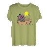 Katzenangeln auf dem Boot bei Sonnenuntergang T-Shirt