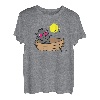 Katzenangeln auf dem Boot bei Sonnenuntergang T-Shirt