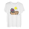 Katzenangeln auf dem Boot bei Sonnenuntergang T-Shirt