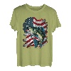 Angeln und eine amerikanische Flagge - Largemouth Bass T-Shirt