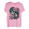 Angeln und eine amerikanische Flagge - Largemouth Bass T-Shirt