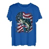 Angeln und eine amerikanische Flagge - Largemouth Bass T-Shirt