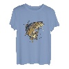 Kubistisches braunes Forellenangeln, coole Fischkunst, Malbekleidung T-Shirt