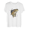 Kubistisches braunes Forellenangeln, coole Fischkunst, Malbekleidung T-Shirt