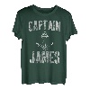Herren Lustiges personalisiertes Bootsshirt mit Vorname Captain James T-Shirt
