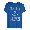 Herren Lustiges personalisiertes Bootsshirt mit Vorname Captain James T-Shirt