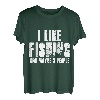 Ich mag Angeln und vielleicht 3 Leute Lustiges Angeln T-Shirt