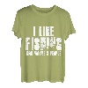 Ich mag Angeln und vielleicht 3 Leute Lustiges Angeln T-Shirt