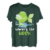 Where's The Hook Grün Niedliches Fisch-Design T-Shirt