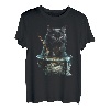 Schwarze Katze Angeln Nudeln Grafik Tees Männer Frauen Jungen Mädchen T-Shirt