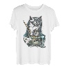 Schwarze Katze Angeln Nudeln Grafik Tees Männer Frauen Jungen Mädchen T-Shirt