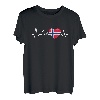 Norwegen Flagge Herzschlag Skandinavien Urlaub T-Shirt