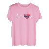 Norwegen Flagge Herzschlag Skandinavien Urlaub T-Shirt