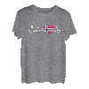 Norwegen Flagge Herzschlag Skandinavien Urlaub T-Shirt