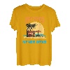 Retired - Sonnenuntergang-Strandszene mit Burgerhack - Mein neues Büro T-Shirt
