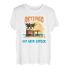 Retired - Sonnenuntergang-Strandszene mit Burgerhack - Mein neues Büro T-Shirt