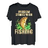 Freiheit beginnt mit Angeln - Fischer Angler T-Shirt