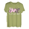 Peace Love Fishing Herz Batikfärbung T-Shirt