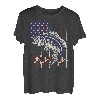 Vintage Barschfisch USA Amerikanische Flagge Angeln Papa 4. Juli T-Shirt