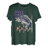 Vintage Barschfisch USA Amerikanische Flagge Angeln Papa 4. Juli T-Shirt
