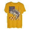 Vintage Barschfisch USA Amerikanische Flagge Angeln Papa 4. Juli T-Shirt